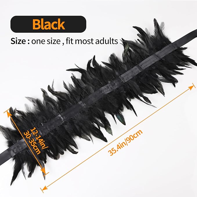 Gothic Natural Feather Shrug Feather Shawl Wrap Cape Victorian Collar for Halloween Cosplay Party Costume Accessories