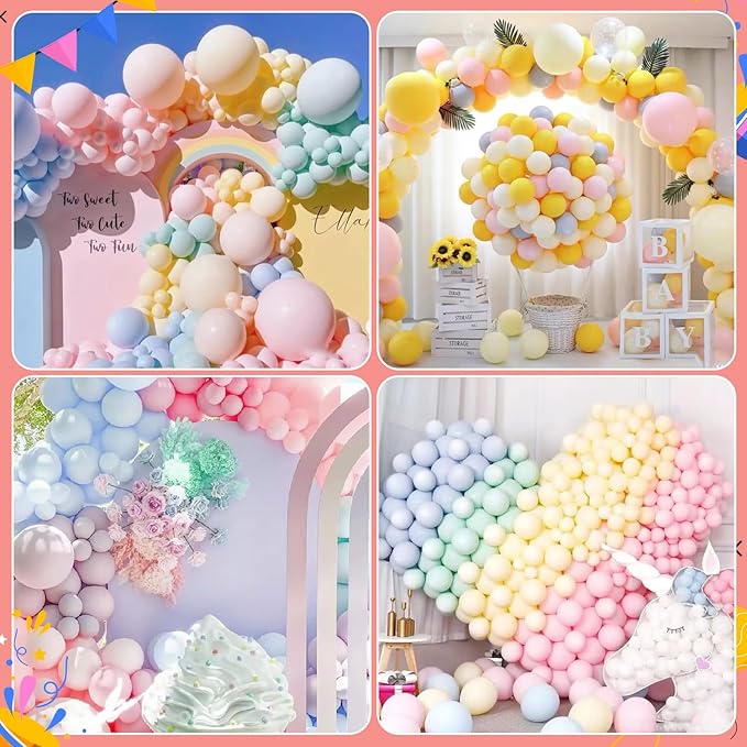 Labeol Pastel Rainbow Balloons Different Sizes 146PCS 18/12/10/5 Inch Rainbow Balloon Garland Arch Kit Quality Latex Balloons Assorted Colors Decorations for Birthday Party Baby Shower Wedding