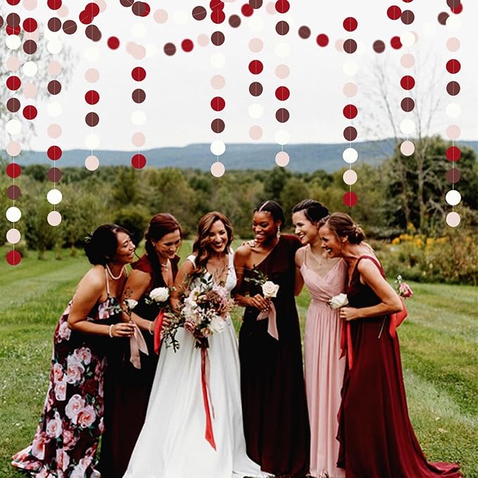 Brown-Burgundy Beige Boho Party-Decorations Paper-Garland - 52Ft Fall Autumn Tan Blush Nude Pink Streamers Banner,Birthday Baby Bridal Shower Wedding Engagement Bachelorette Decor Lasting Surprise