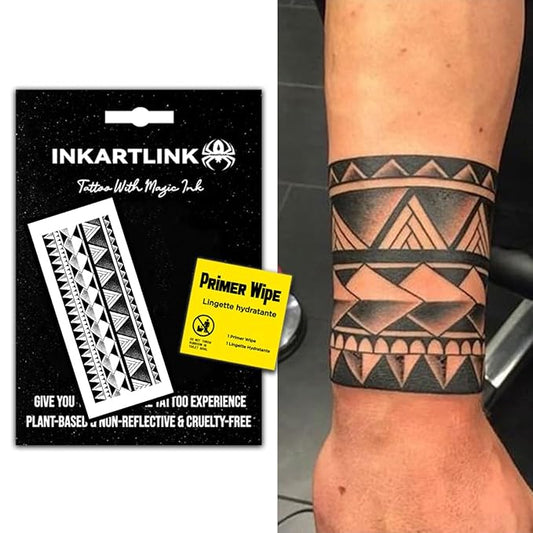 INKARTLINK Temporary tattoo, magical tattoo lasts 7-15 days, waterproof and non-reflective, exquisite packaging, unique design (Armband 9)
