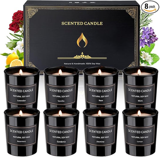 Christmas Candle Set, Holiday Scented Candle Soy Candles for Home Scented Christmas Gifts for Women Men Holiday Candle Aromatherapy Candles Gift