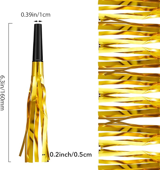 200 Pcs Party Blowers Noise Makers Horns Blowout Clappers Noisemakers for Halloween Christmas Birthday Sporting New Year's Eve Party Supplies 2026(Black Gold)