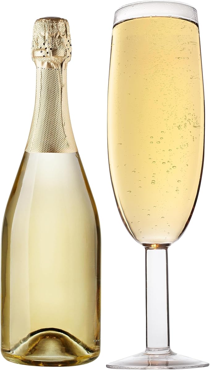 Oversized XL Giant 25oz Champagne Flute - Holds a Full Bottle of Champ - Made of Hand-Blown Glass NOT Plastic - Jumbo Glassware Fun for Thanksgiving, Bachelorette Trips, Birthdays- Holiday Xmas Gift