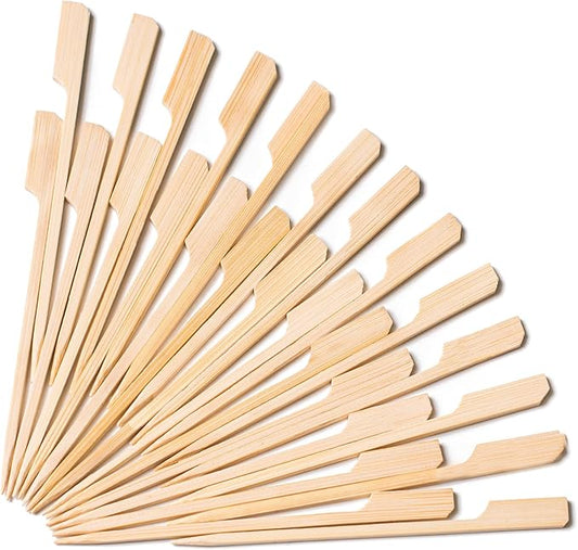 PuTwo Bamboo Skewers 4.7 Inch 500pcs Fancy Skewers Toothpicks for Appetizers Food Drink Fruit Sandwich BBQ Charcuterie Boards Accessories Birthday Graduation Wedding Cocktail Party Supplies