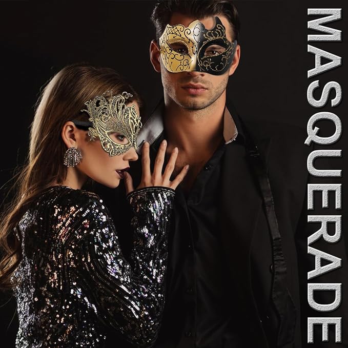 Masquerade Masks for Women Men Couple Lace Eye Mask for Venetian Carnival Halloween Party Ball Prom Costume Mardi Gras