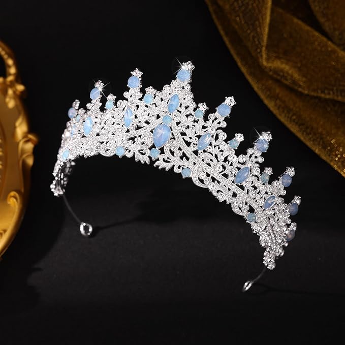 Baroque Tiara for Women Crystal Queen Crowns Rhinestone Princess Tiaras for Girl Wedding Headband for Bride Hair Accessories for Halloween Costume Birthday Party Prom Mother's Gifts