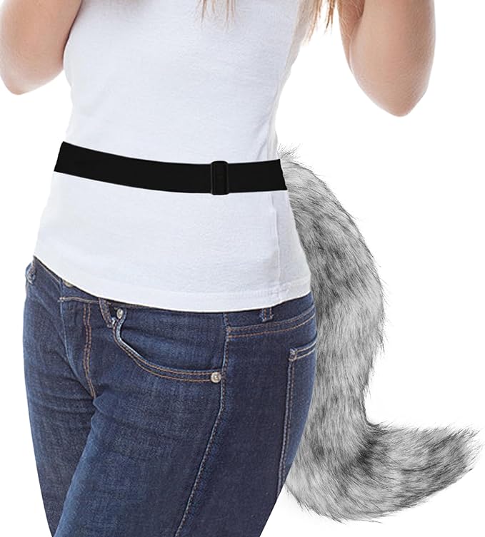 Animal Cat Wolf Fox Dog Faux Fur Tail for Halloween Party Cosplay Costume Accessories