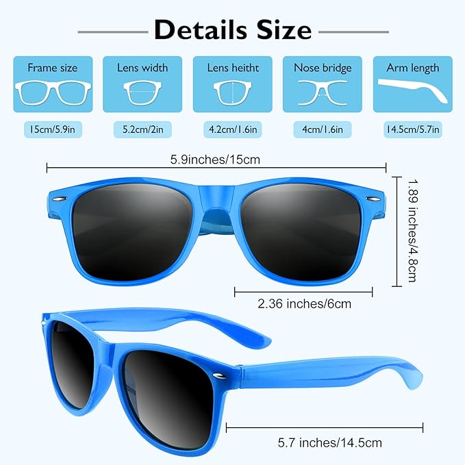 10 Pack Neon Sunglasses Unisex Party Sunglass Favors for Birthday Party Summer Beach Pool Party Supplies