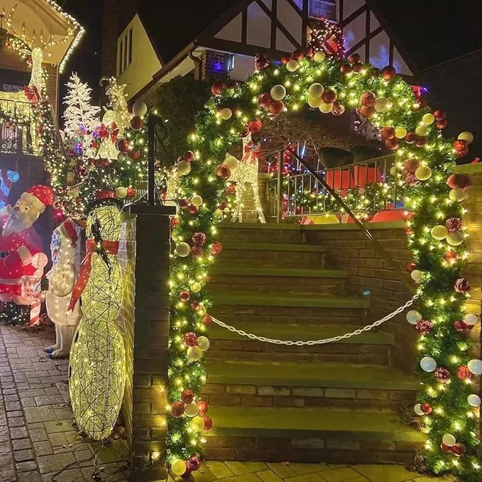 YEGUO 500 LED 165ft Christmas Lights Outdoor Waterproof, Warm White String Lights Indoor, 8 Modes Green Wire Twinkle Xmas Tree Lights Plug in with Memory Timer