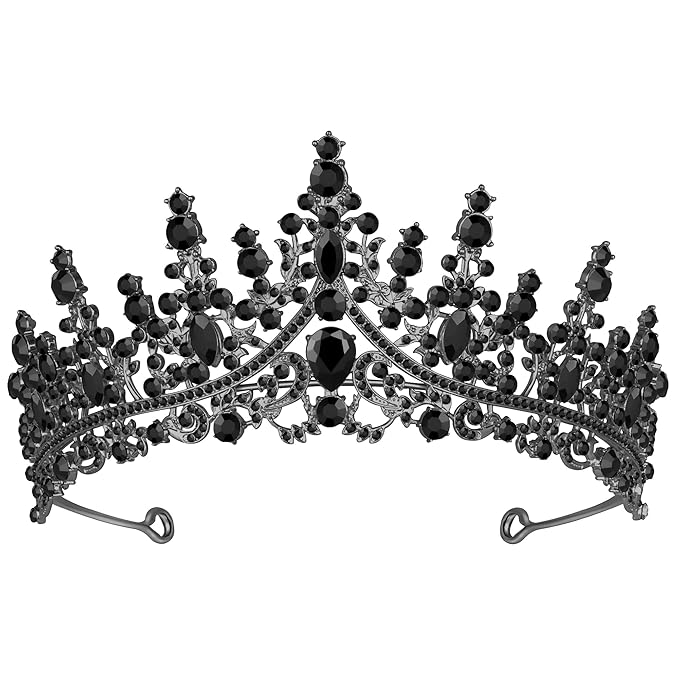 Tiara Crown for Women, Queen Tiara for Birthday Prom Bridal Party Custome Black