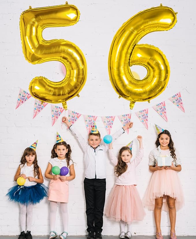 Smlpuame 40 inch Number Balloon 0-9 Gold Large Number 15 Balloons,Digital Balloons for Birthday Party Celebration Decorations Supplies, Helium Foil Number Balloons for Wedding Anniversary