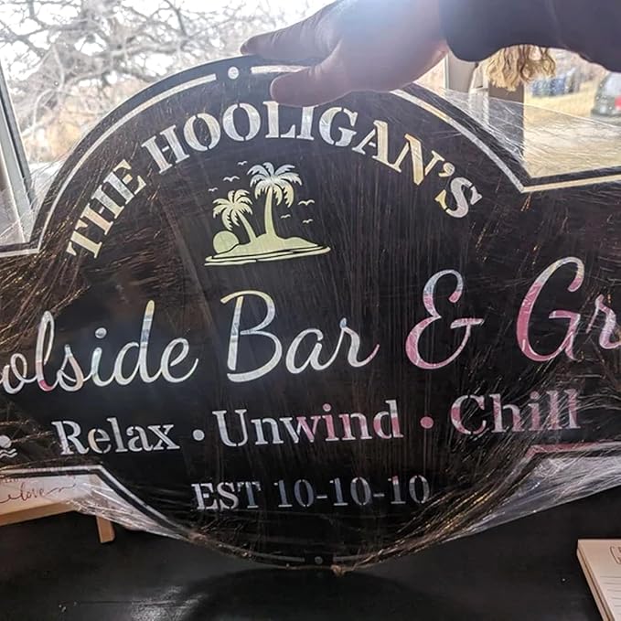 Custom BBQ Grill Name Sign – Outdoor Barbecue Metal Wall Art, Backyard Bar Plaque, Man Cave Patio Decor, Personalized Gift for Dad, Papa, Grandpa, Housewarming Decoration, Father's Day Gift