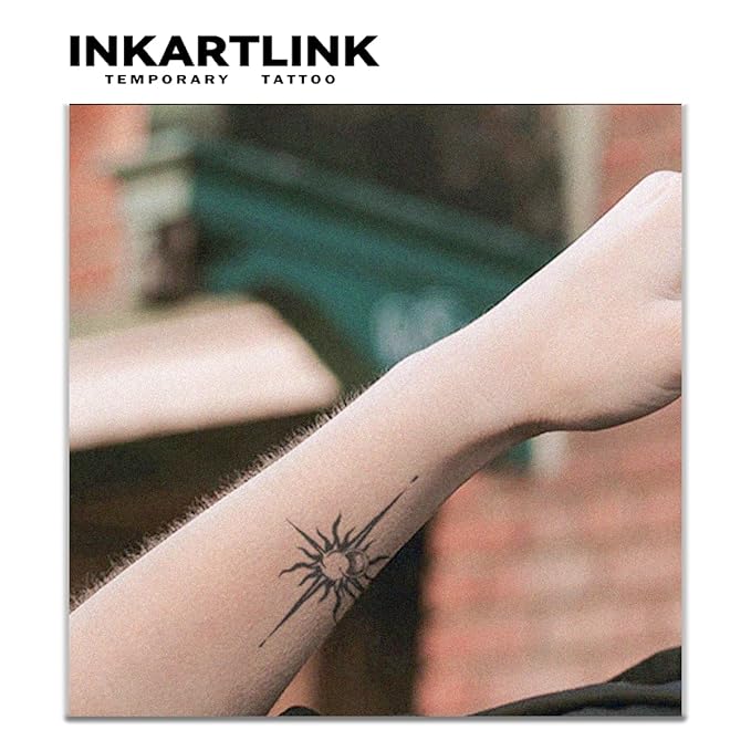 INKARTLINK Tattoo Tech, 3 Sheets Small Semi Permanent Tattoo, Adult Art Design Temporary Tattoos, Lasts 1-2 Weeks, Waterproof, Realistic Look, No Adhesive, No Reflection (Starlight Design)