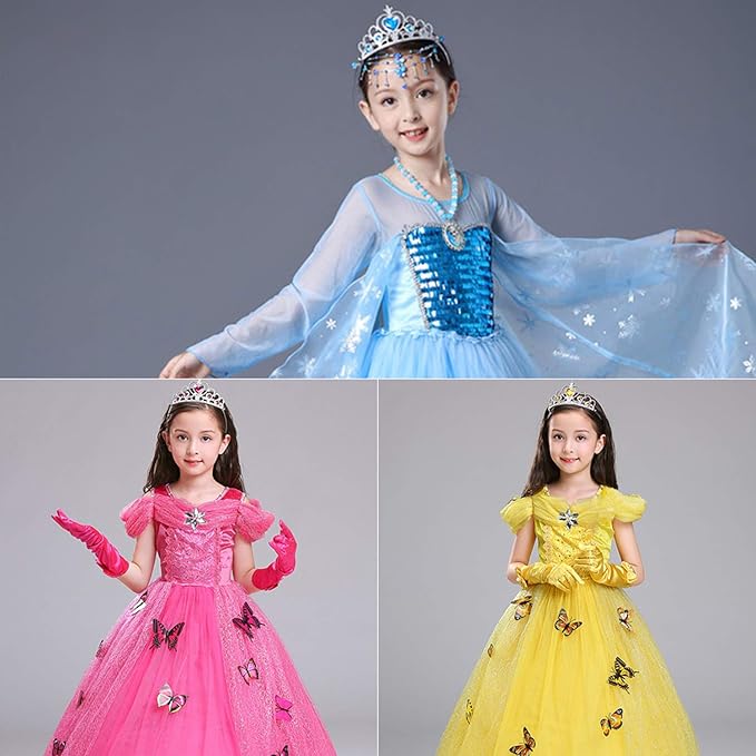 Princess Tiara Crown Headpieces, Dress Up Set for Little Girls, Kids Play Jewelry, Costume Accessories,Kids Party