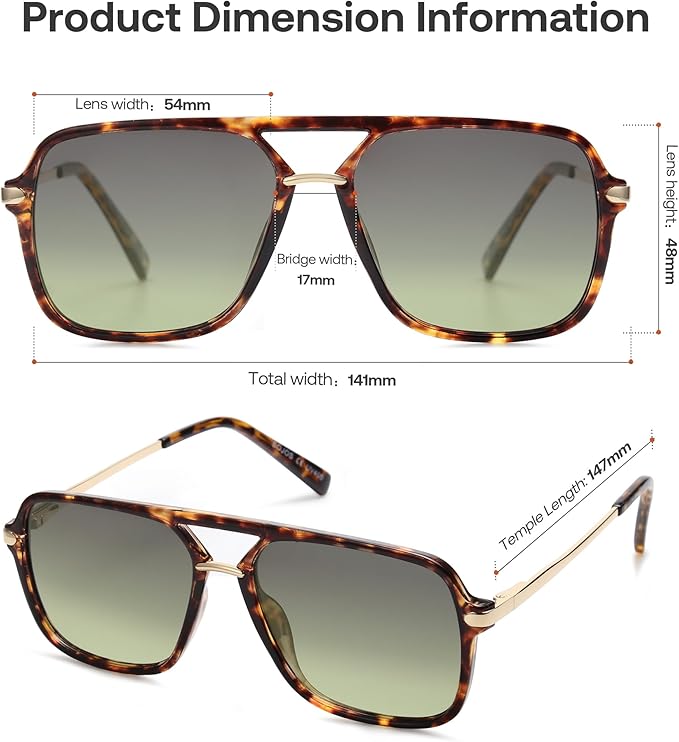 SOJOS Sunglasses for Women & Men, Square, Retro, Polarized Lens, Trendy Aviator, 90s Shades