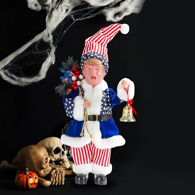 Father Santa Donald Christmas Figurine 45cm (Blue) – Funny Holiday Character Ornament – Novelty Christmas Decoration for Home, Party & Garden