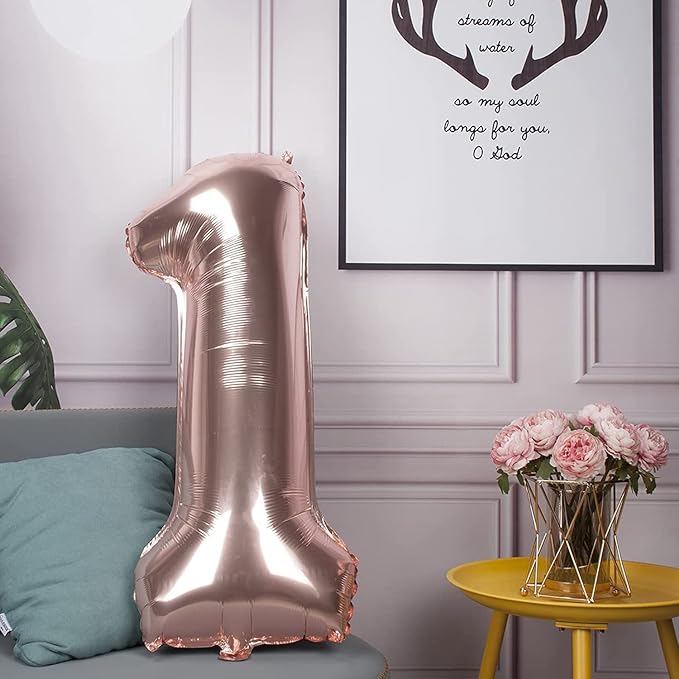 Rose Gold 21 Number Balloons Big Giant Jumbo Large Number 21 Foil Mylar Balloons for Girl Women Men 21st Birthday Party Supplies 21 Anniversary Events Decorations-40 inch