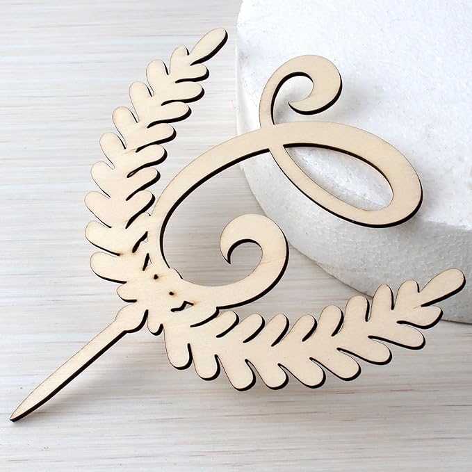 LINGTEER Personalized Inital Letter C Wooden Cake Topper Perfect for Birthday Rustic Wedding Anniversary Party Keepsake Decoration