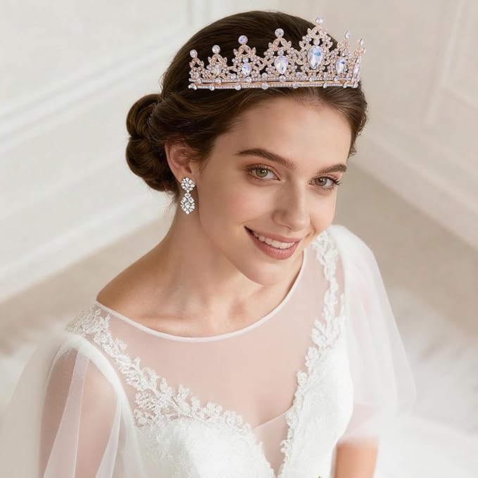 Princess Tiara and Crown for Women Wedding Tiaras for Bridal girls Tiaras and Crystal Crowns Rhinestone Headband Metal Hair Accessories for Costume Birthday Party Prom