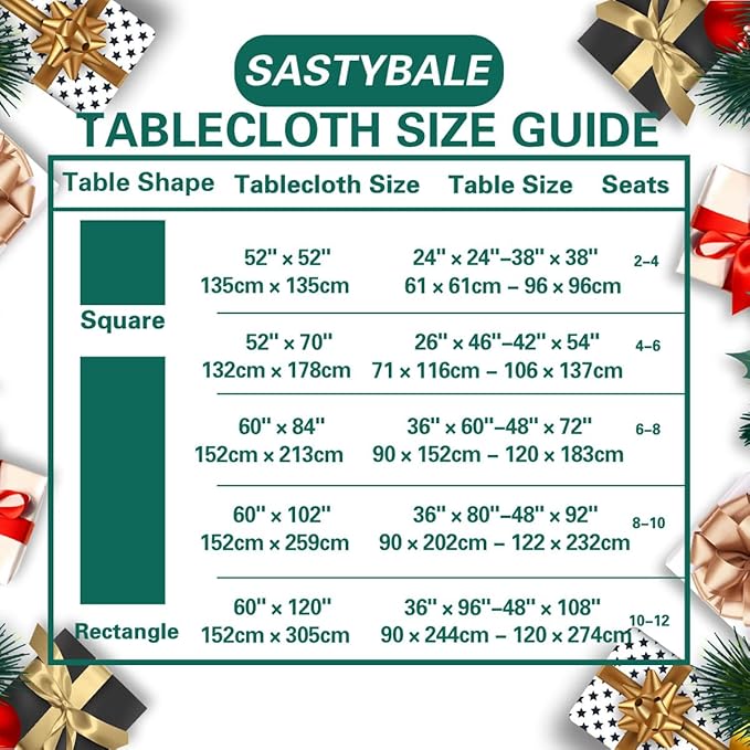 SASTYBALE Rectangular Tablecloth Square 52 x 52 Inch Jacquard Elegance Pattern Table Cloth, Spill-Proof Washable Damask Fabric Table Cover for Kitchen Dinning, Holiday,Parties, Xmas, Green