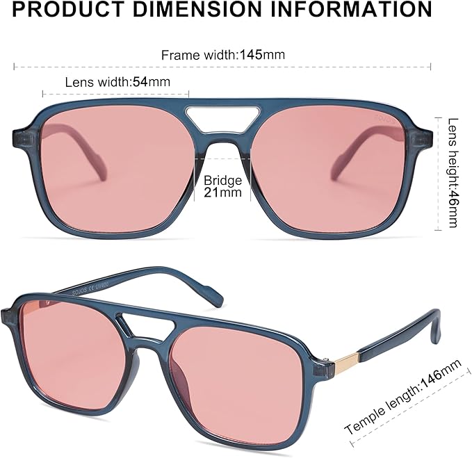 SOJOS Retro Aviator Sunglasses for Women Men,Trendy Rectangle Womens Mens Shades Sun Glasses SJ2202
