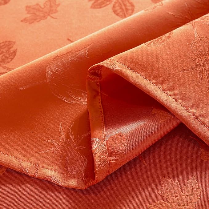 MATIRUG Fall Thanksgiving Tablecloth Rectangle 60X84 inches,Waterproof Washable Fall Jacquard Table Cloth for Autumn Harvest Holiday, Burnt Orange/Rust