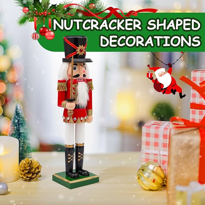 14" Wooden Swordsmen Nutcracker, Festive Christmas Decoration, Handcrafted Swordsmen Themed Nutcracker Collectible Christmas Decor for Tabletop, Shelves, and Fireplace Mantel(Sword)