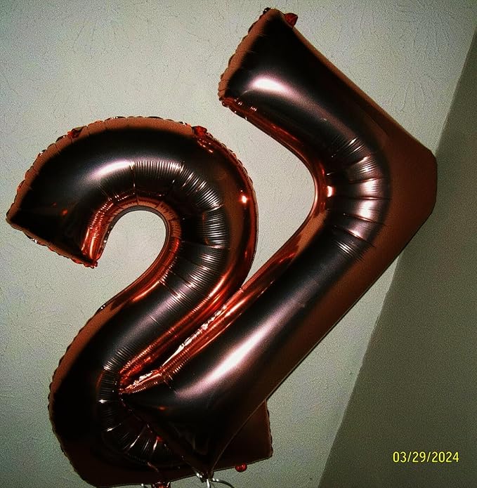 Big 40 Inch Coffee Brown 2 Number Balloon Birthday Decoration, Dark Brown Number 2 Helium Balloons 12 20 22 23 24 26 28 32 42 Celebration, Boy Girl Baby Anniversary Party Graduations Supplies