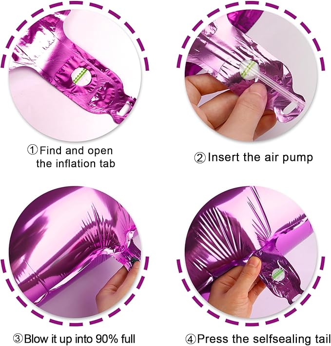 Rosy Purple 40 Inch Large Number 5 Birthday Balloon, Five 5th 15 25 35 50 55 Birthday Celebration Decorations, Rosy Purple Foil 5 Mylar Helium Balloons Girl Boy Anniversary Party Supplies