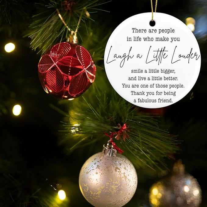 Friends Christmas Ornament Best Friend Ornaments Gifts for Women Men Friendship Sister Christmas Ceramic Xmas Tree Ornament Decorations