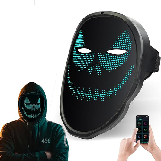 LED Mask with APP & Gesture Control - Perfect for Cosplay, Masquerade Balls & Party Costumes for Adult Unisex Mask
