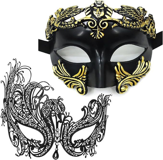 Masquerade Mask for Women Men Couple Venetian Mask Roman Greek Mask for Halloween Costume Party Prom