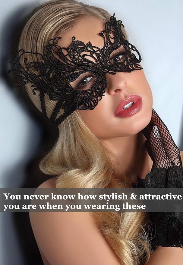 Exlinonline Lace Masquerade Mask Elastic,Fit for Adult,Soft Gentle Material,Specially For Costume,Thememed Party