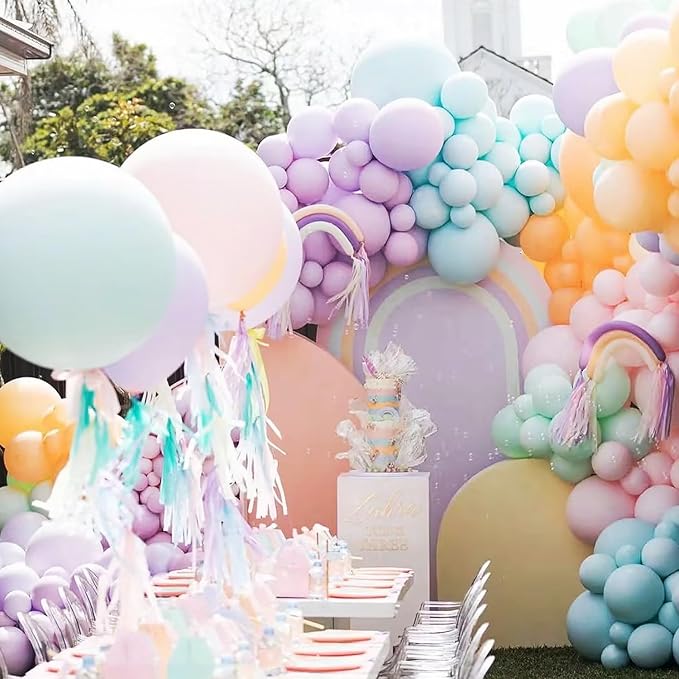 Labeol Pastel Rainbow Balloons Different Sizes 146PCS 18/12/10/5 Inch Rainbow Balloon Garland Arch Kit Quality Latex Balloons Assorted Colors Decorations for Birthday Party Baby Shower Wedding