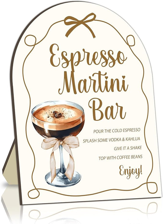 Espresso Bar Wooden Table Sign, Espresso Bar Sign for Baby Shower, Bride Shower, Baby Shower Table Signs, Coffee Station Welcome Board, Coffee Board for Wedding Party, Babies Party Decor 8x10 Inch