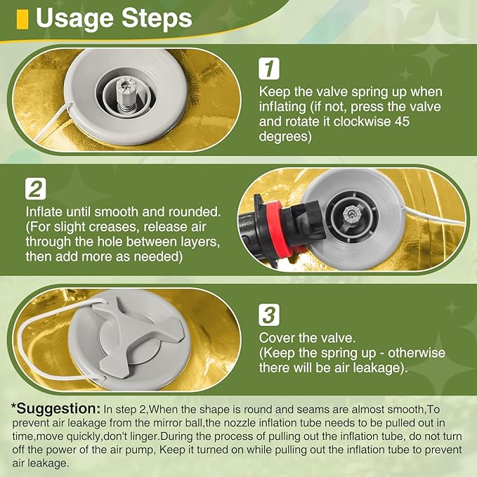 Gold 6PCS Inflatable Mirror Ball,Reusable PVC Mirror Balls Large Event Decoration Hanging&Standing Disco Ball with Electric Pump For Event,Wedding,Party Decor(Gold, 6Pcs+Pump)