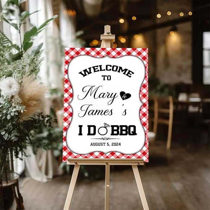 Personalized I Do BBQ Welcome Sign, I Do BBQ Sign, I Do BBQ Decorations, BBQ Engagement Party Sign, Couples Shower BBQ Sign, Welcome To The I Do BBQ Party Sign, BBQ Welcome Sign