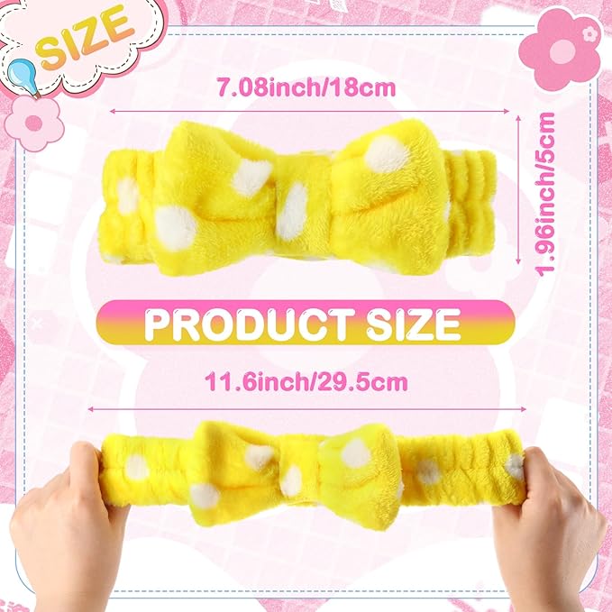 50 Pcs Pink Spa Headband Bulk Spa Sleepover Party Supplies for Washing Face with Removable Bow Makeup Elastic Bowknot Headband for Women Gifts Skincare Microfiber Hairband(Fresh Style)