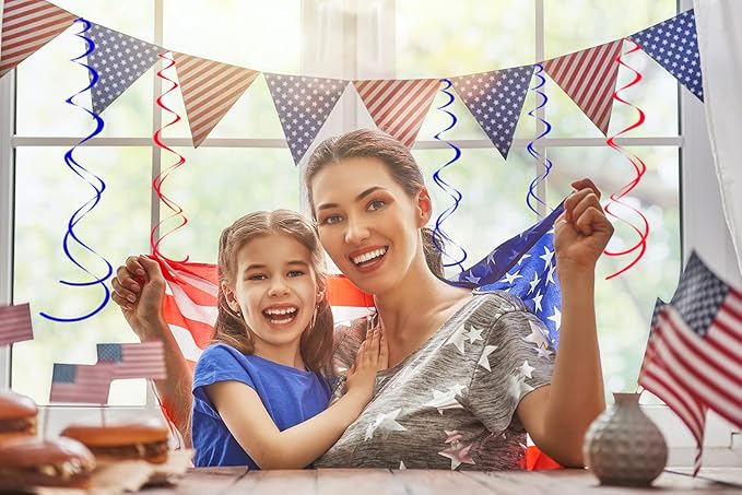 Blue Hanging Swirls Party Decorations 30 pcs Ceiling Swirl Foil Decoration for Baby Shower, Birthday Party