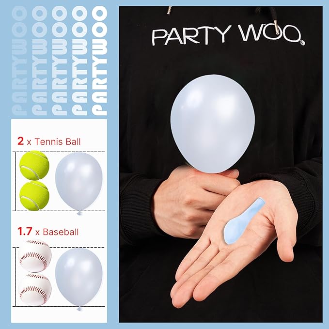 PartyWoo Pearl Light Blue Balloons 100 pcs 5 Inch Baby Pastel Blue Balloons for Graduation Baby Shower Gender Reveal Weddings Anniversary Under The Sea Theme Birthday Party Decorations Blue-Z02
