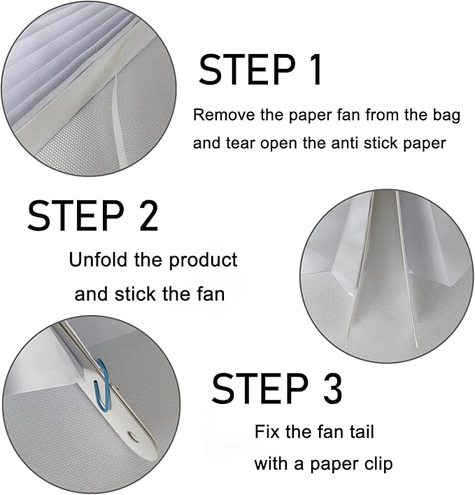 White Party Decorations,Wedding Decorations for Party Events Accessories,White Birthday Decor,Anniversary Decorations,Birthday Decorations for Men 16in Hanging Paper Fans 30 Color DIY Set(White)