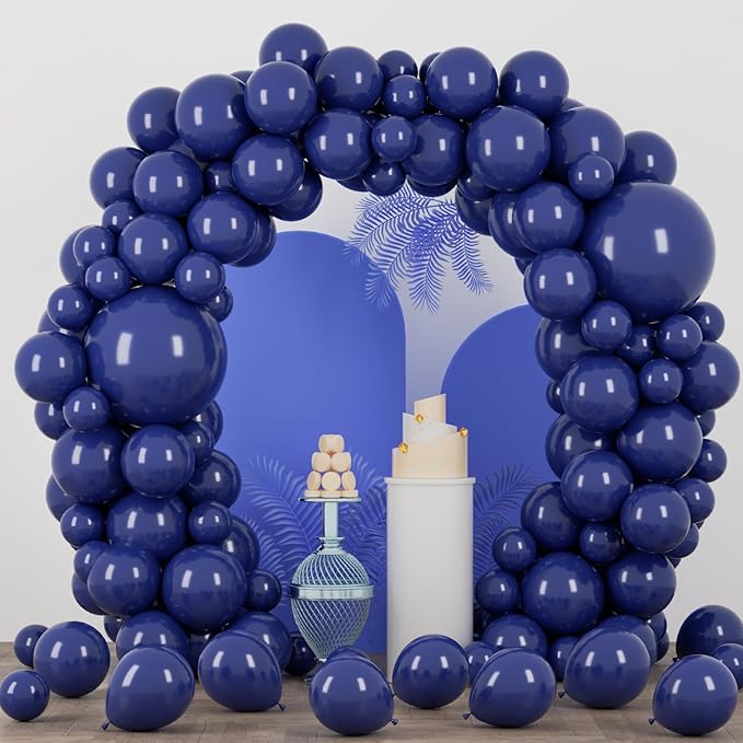 90pack Navy Blue Balloons Different Size 18/12/10/5 Inch Dark Blue Balloon Garland Arch Kit for Graduation, Wedding, Birthday, Baby Shower, Gender Reveal, Anniversary Party Decorations