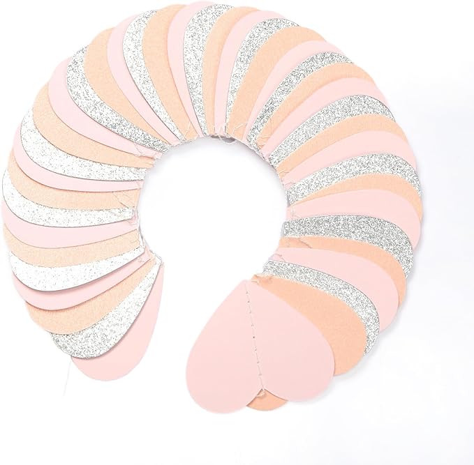 Pink-Silver Peach Birthday Party-Decorations Streamers - 52FT Hanging Heart Garland Banner,Baby Bridal Shower Engagement Anniversary Bachelorette Wedding Backdrop Decor Hugtmr