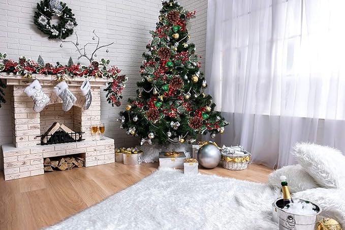 RECUTMS 6.5FT Red Berry Christmas Garland Decoration, Artificial Berry Garland with Pine Cone for Indoor Outdoor Garden Gate Home Winter Christmas Holiday New Year Fireplace Stairs Table Decoration