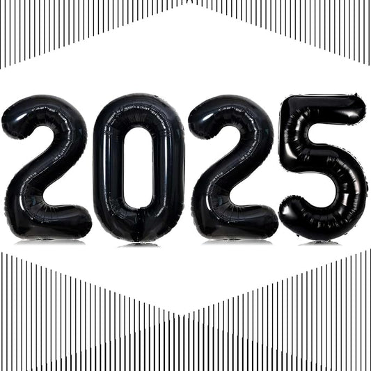 2025 Balloons,Gaint 40 Inch Black 2025 Number Balloons,2025 Black Balloons for New Year Eve Party Supplies 2025, New Years Decorations 2025, Christmas, Graduations Decorations