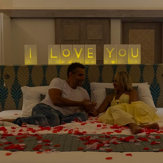 Light Up Letter U - Luminary Bags Perfect for Personalized Happy Birthday Banner, Proposal Decorations, Engagement Party Decorations and Congratulations Banner for Your Loved One