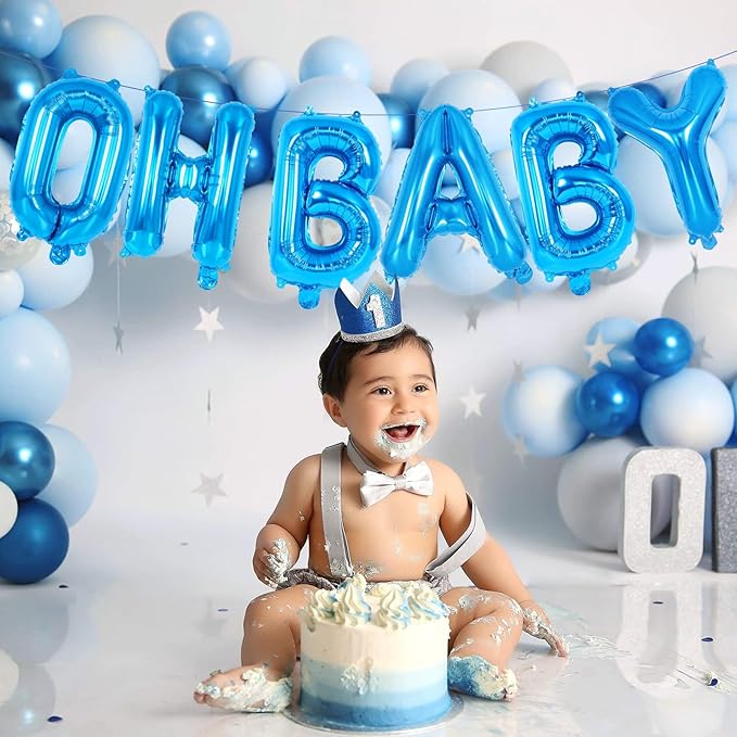 26 Pcs Blue Letter Balloons,16 Inch Foil Alphabet Letter Balloons,Letter A-Z Balloon Banner Custom Phrase Balloon for Birthday Party Wedding Anniversary Decoration (Blue 26pcs)