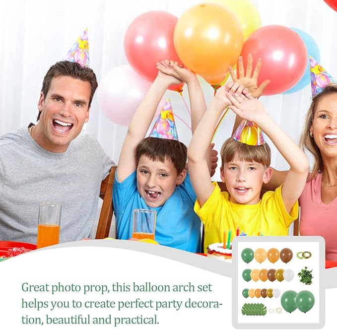 Sage Green and Brown Latex Balloon Garland Kit DIY Party Decorations for Birthday Wedding and Shower and Elegant Arch Decor Set for Festive Atmosphere