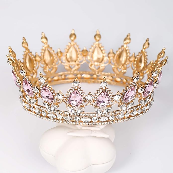 FORSEVEN Queen Crown Rhinestone Wedding Crowns and Tiaras for Women Costume Party Hair Accessories Princess Birthday Crown Crystal Bridal Crown Halloween Decorations Headband