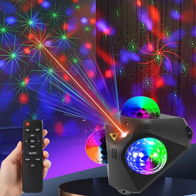 Disco Ball Party Lights Indoor Outdoor, Dj Lights Disco Ball Decor Party Strobe Light for Parties 3 Disco Balls Sound Activated with Remote Control Disco Light for Christams Halloween KTV Club Party